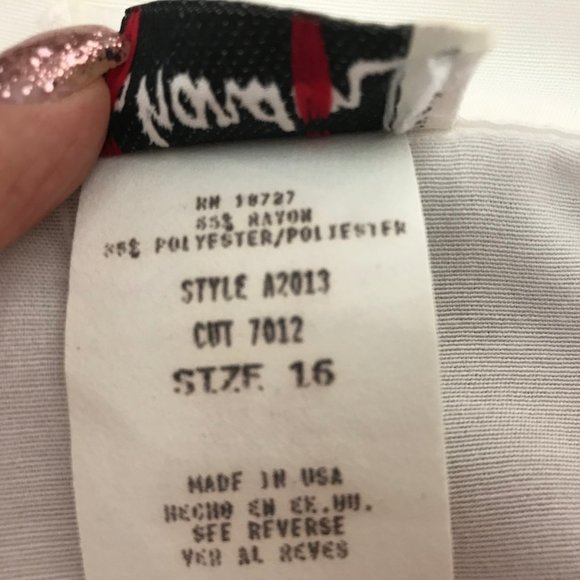 Jo Hardin Women's Top Size 16 White Blue Button Up - Picture 8 of 8